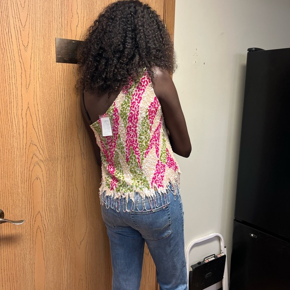 Colorful sequined one shoulder top - Picture 10 of 10